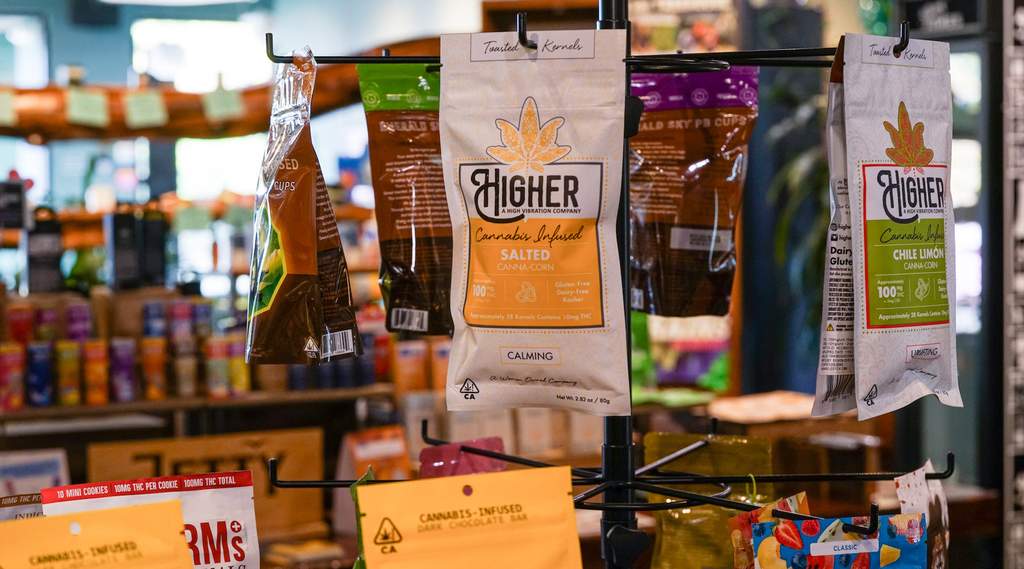 edibles on shelf on display at Treehouse dispensary