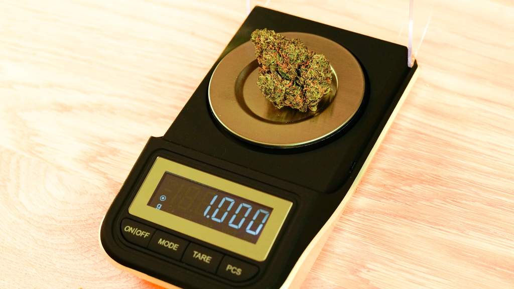 one gram of weed on a smart weigh digital scale