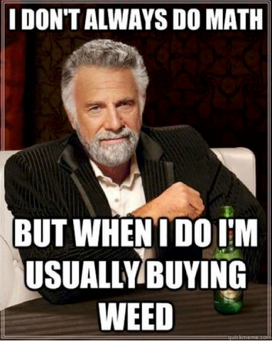 most interesting man meme only do math when buying weed