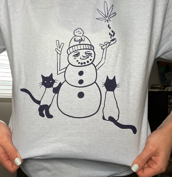 stoney snowman weed t shirt