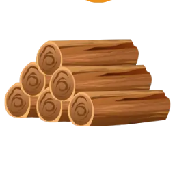 Wood logs icon for the humulene terpene