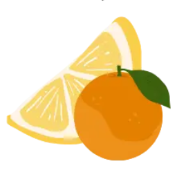 Lemon and orange icon for the limonene terpene
